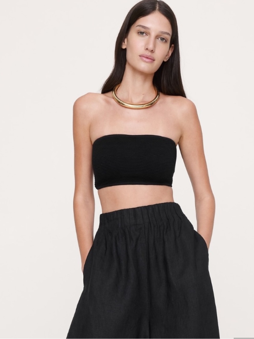 Banana Republic Black Strapless Bandeau Top Sz Small Classy